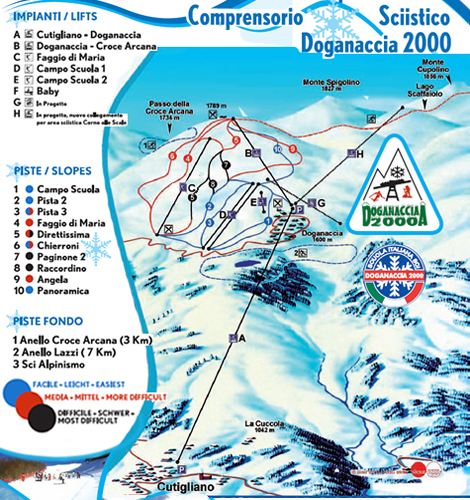Mappa piste sci Doganaccia